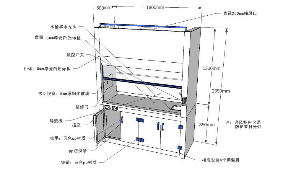 PP通风柜结构